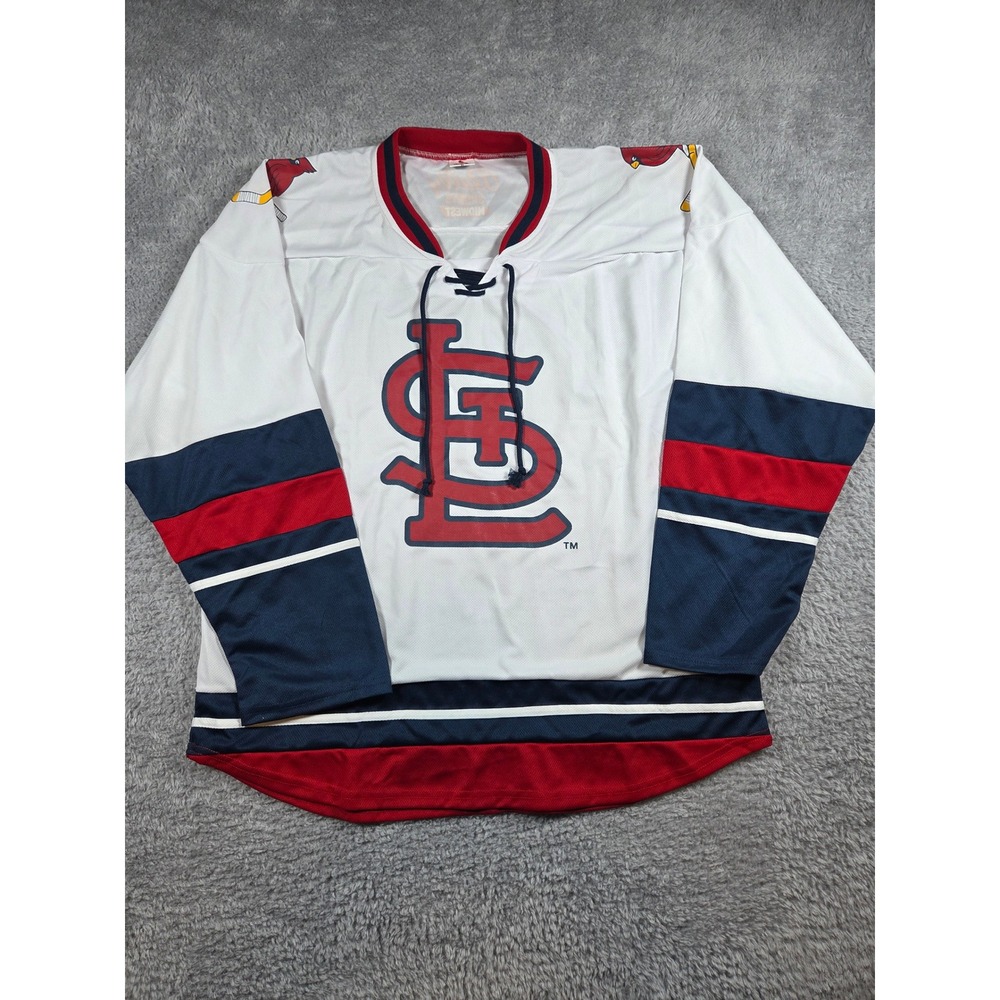 St. Louis Cardinals Hockey Jersey XL White Mens Bally‎ Sports Midwest Crossover